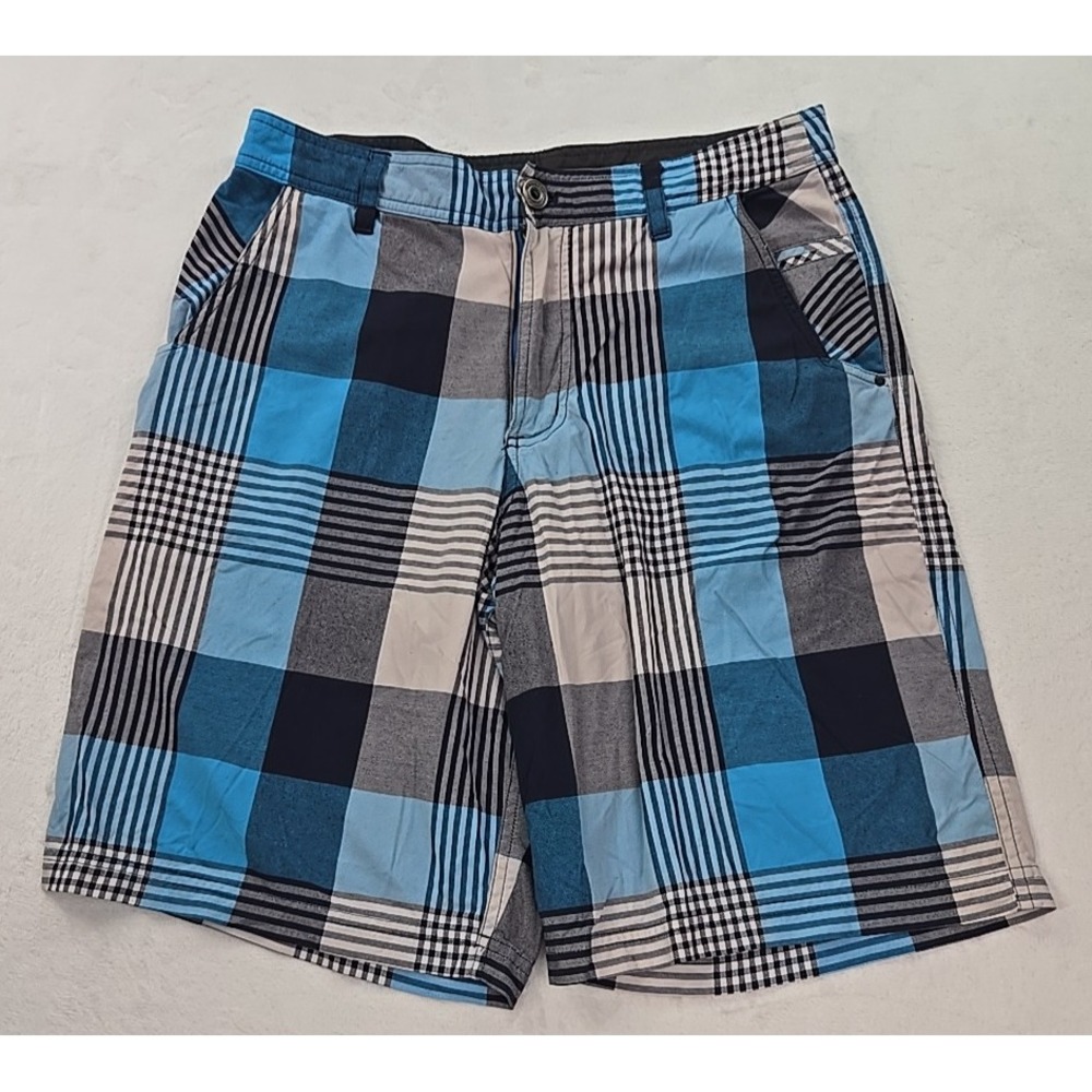 Lululemon Plaid Golf Short Performance Stretch Flat Size Blue Grey (30x10.5) EUC